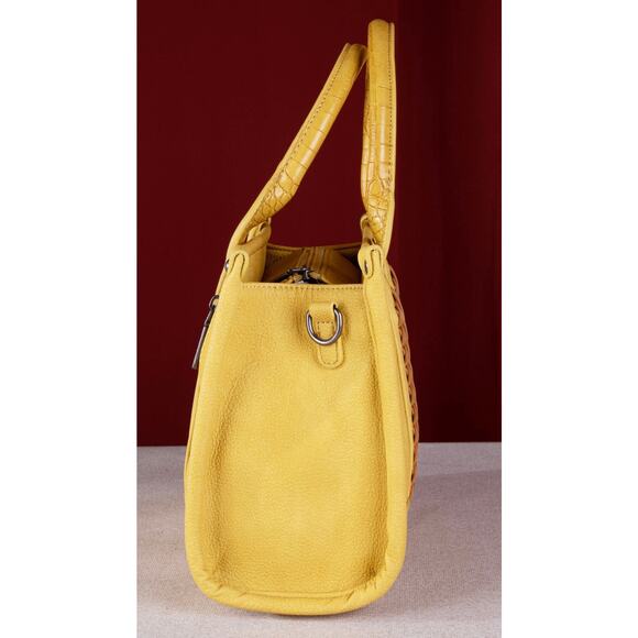 Wrangler Croc Print Tote/Crossbody - Mustard *NEW in Package* - Picture 3 of 5